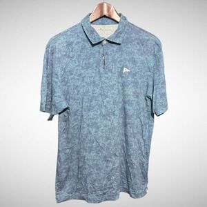 Peter Millar Seaside Shirt Mens medium Short Sleeve Blue Polo